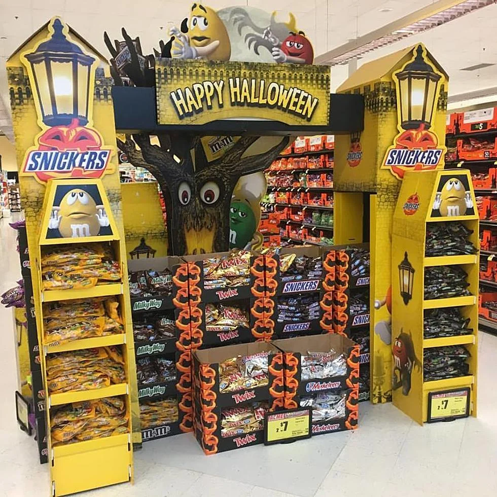 Halloween seasonal display of confectionery in a store